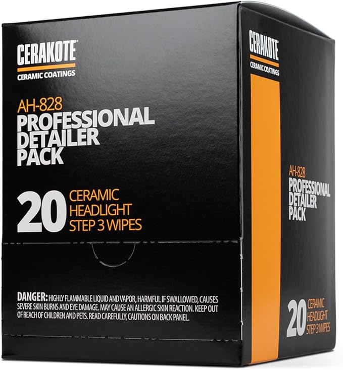 CERAKOTE�� Ceramic Headlight Restoration Professional Detailer Pack (20 Ceramic Wipes) - Brings Headlights Back to Like New Condition - Step 3 Only (Pack of 2)