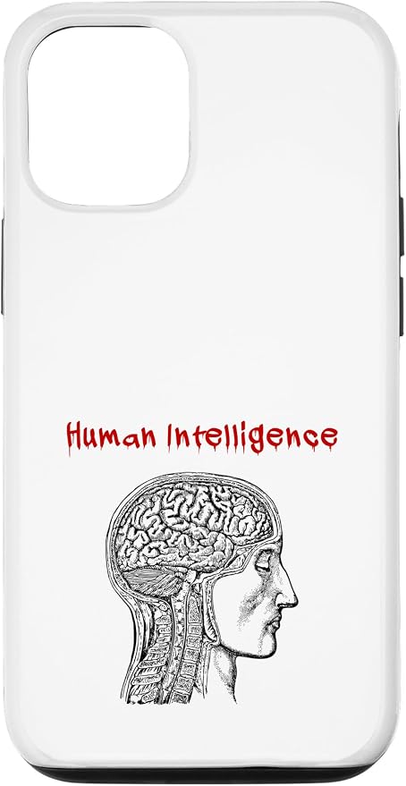 Human Intelligence (Anti Ai Statement & Head Graphic) Case for iPhone 12/12 Pro