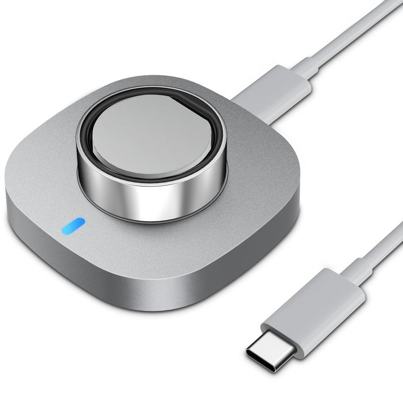 Vigamen Charger Compatible with Ultrahuman Ring-Size 7,Fast Safe Charging Dock with USB-C Cable,Portable Design for Ultrahuman Ring Air,Silver Gray