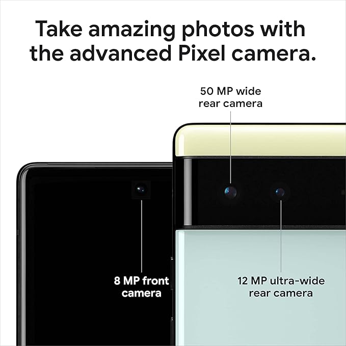 Google Pixel 6 ��� 5G Android Phone - Unlocked Smartphone with Wide and Ultrawide Lens - 128GB - Stormy Black