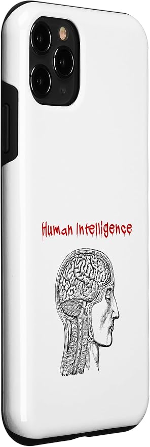 Human Intelligence (Anti Ai Statement & Head Graphic) Case for iPhone 11 Pro