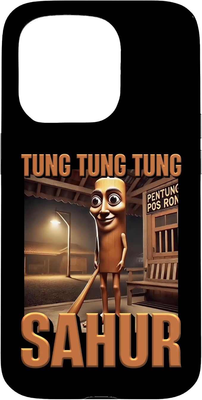 Internet Hilarious Meme AI Character Tung Tung Tung Sahur Case for iPhone 15 Pro