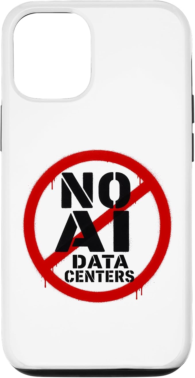 No AI Data Centers ��� Simple Minimal Spray Paint Style Text Case for iPhone 12/12 Pro