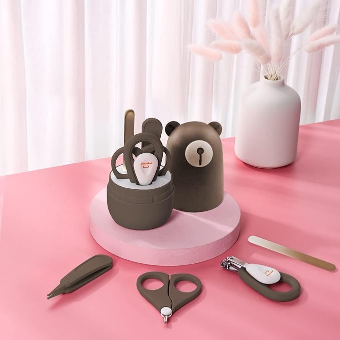 Baby Nail Clippers Set with Cute Case, Infant Fingernail and Toenail File Kit for Newborn Manicure and Pedicure, New Mom Grooming Gift