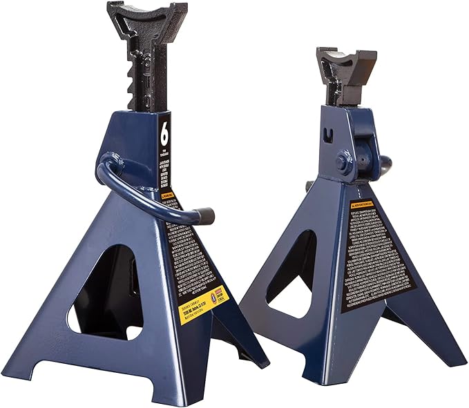 TCE 6 Ton (12,000 LBs) Capacity Steel Jack Stands, 2 Pack, Blue, AT46002U