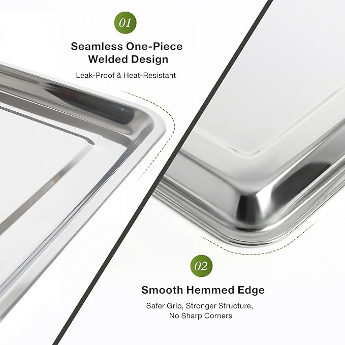 Oil Drip Pan Set – 2pcs Large 31.5 × 19.7 × 1 in Stainless Steel Pans with Gloves – Heavy Duty 410 Oil Drip Pans to Keep Floors Clean for Under Car & Garage Use