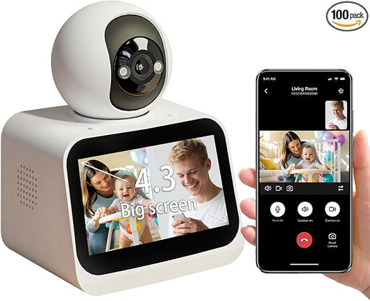 4.3" Smart Home Camera: 1080P HD Video, Two-Way Video Calling, and Motion Detection for Family & Pet Monitoring