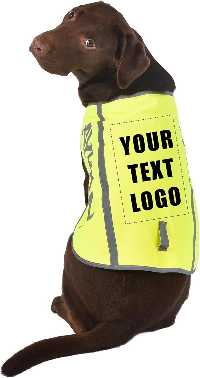 Personalized Yellow Reflective Dog Vest for Small,High Visibility Dog Safety Vest Harness with Removable Bell Keep Safe from Hunting, Training & Cars Accidents