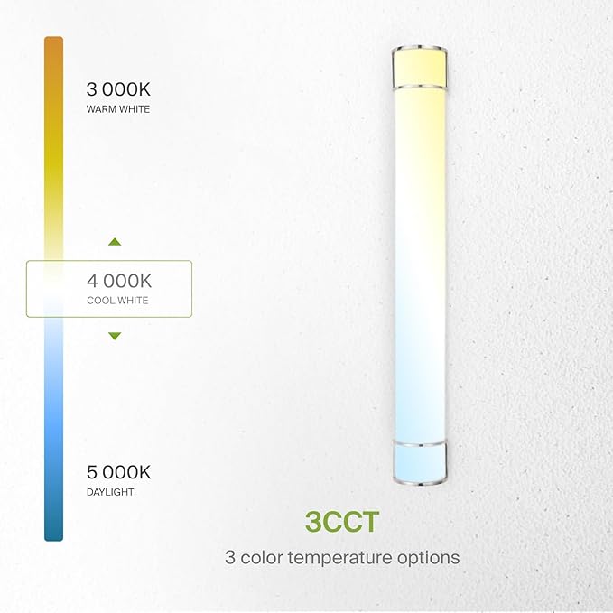 ASD LED 48" Vanity Flush Mount Light Fixture, Linear Bathroom Lighting Bar | 3CCT, Dimmable, Energy Star, ETL Listed | 35W 3200LM 3000-5000K 120V | Long Tube Bath Wall Sconce Over Mirror | Nickel