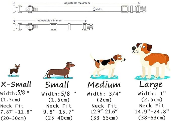 Dog Collar - Adjustable Heart Dog Collar - Love Theme - Perfect for Small Medium Large Dogs(Pink Heart,XS)