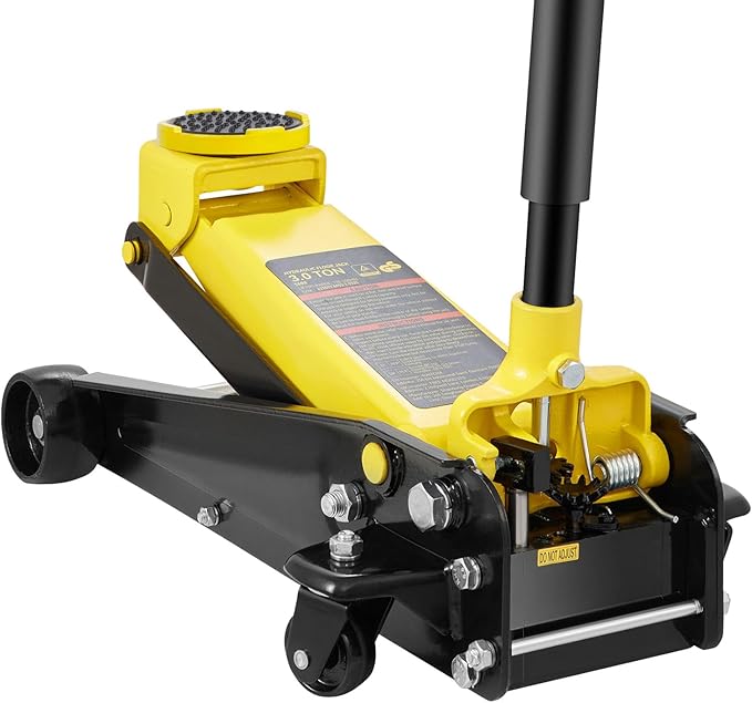 VEVOR 3 Ton Low Profile Floor Jack for All Terrain Vehicles, Heavy-Duty Steel Racing Jack with Quick Lift Pump, 5.12"-20" Lifting Range, 3.0 tons