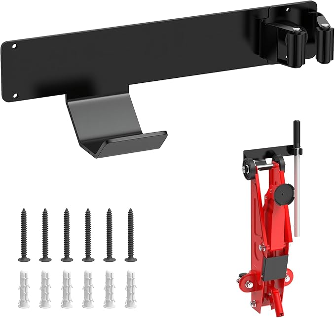 Floor Jack Wall Mount, Heavy Duty Jack Stand Wall Mount Rack for Hydraulic Car Jacks Easy Install Floor Jacks Holder with Anti-Rust Coating Floor Jack Accessories for Space-Saving