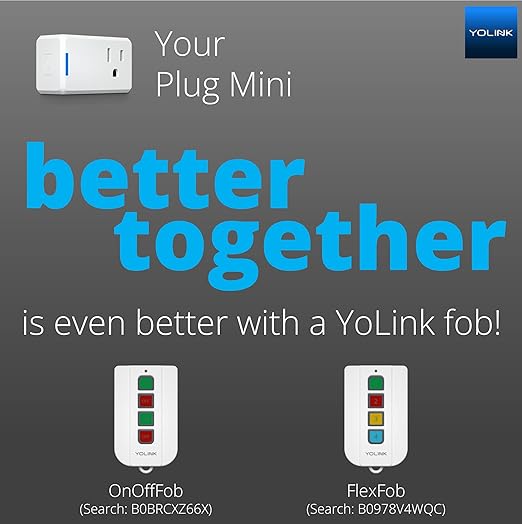 YoLink Smart Plug with Energy Monitoring, 1/4 Mile World's Longest Range Smart Home Mini Outlet Works with Alexa Google Assistant IFTTT Remote Control Home Appliances Anywhere, YoLink Hub Required