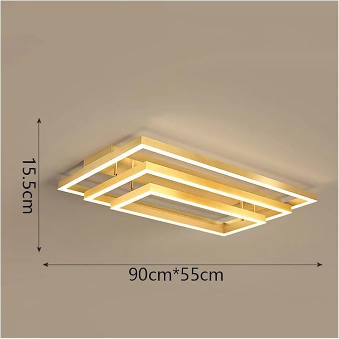 Nordic Home Decoration Salon Bedroom Decor Smart Led Lamp Lights for Room Dimmable Ceiling Light Indoor Lighting Minimalist Design(Warm White,Gold 3layers)