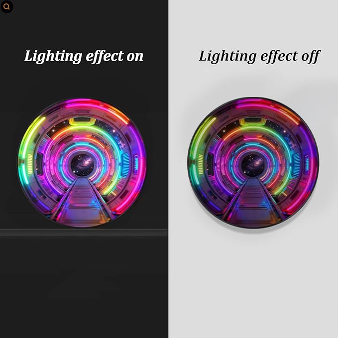 DAJIAYIQI LED Light Decor Wall Art, 3D Wall Sculpture Decoration with Aluminum Frame, Full-screen LED Illuminated Panel, Technological Glowing Wall Art for Bars Hotels E-sports Room(E,50cm)