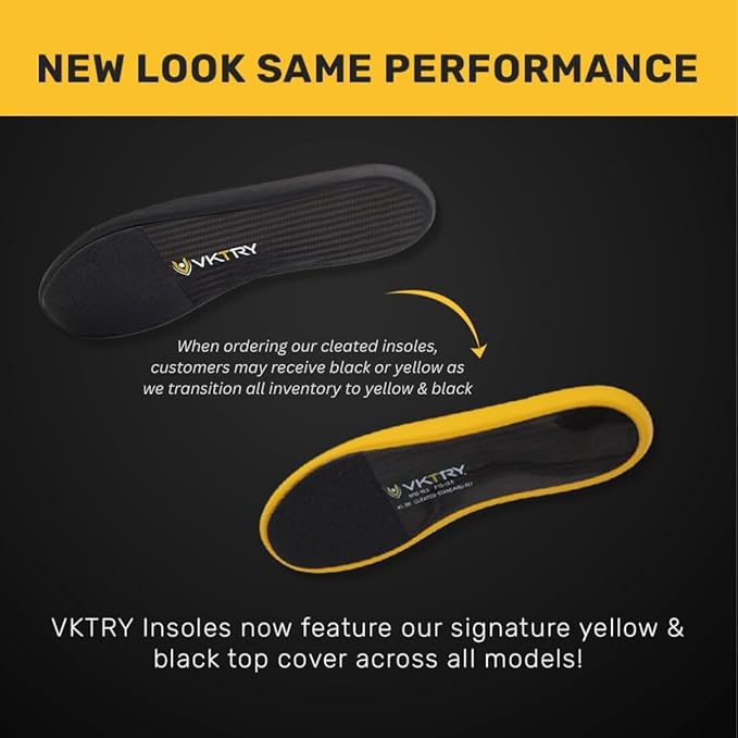 VKTRY Gold for Cleated Shoes - Carbon Fiber Performance Insoles Customized Athletic Inserts for Football, Baseball, Soccer, Golf, Lax & More | Run Fast, Jump High, US M10-10.5, W12-12.5, <120lb