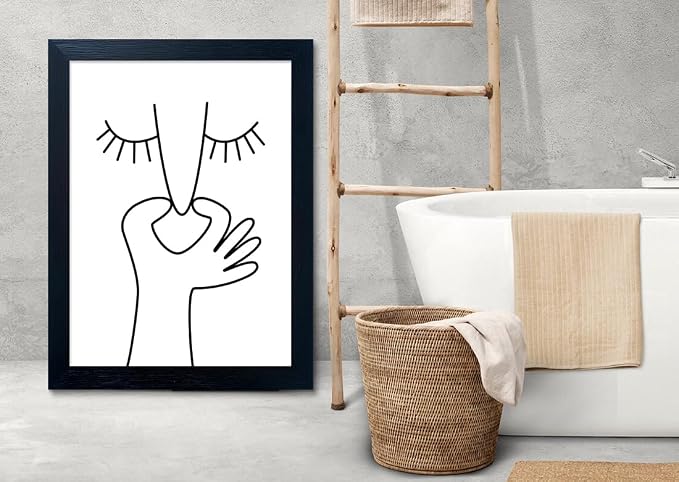 Funny Bathroom Wall Decor Black and White Bathroom Wall Art Framed Toliet Art Print Painting Decor Artwork