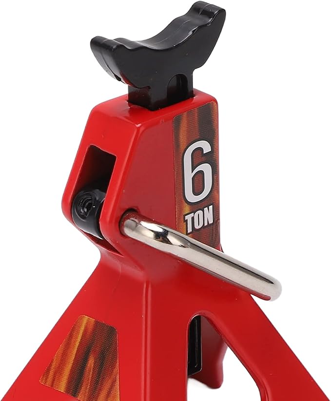 Simulation Jack Stand 75mm~102mm Adjustable Height RC Jack Stand Climbing Car Simulation Decorative Accessory Mini Lifting Jack for SCX10 D90 1/10 RC Car(Red)