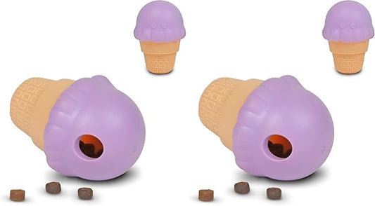 Brightkins Small Ice Cream Cone Treat Dispenser - Dog Toys, Treat Dispenser for Dogs (Pack of 2)