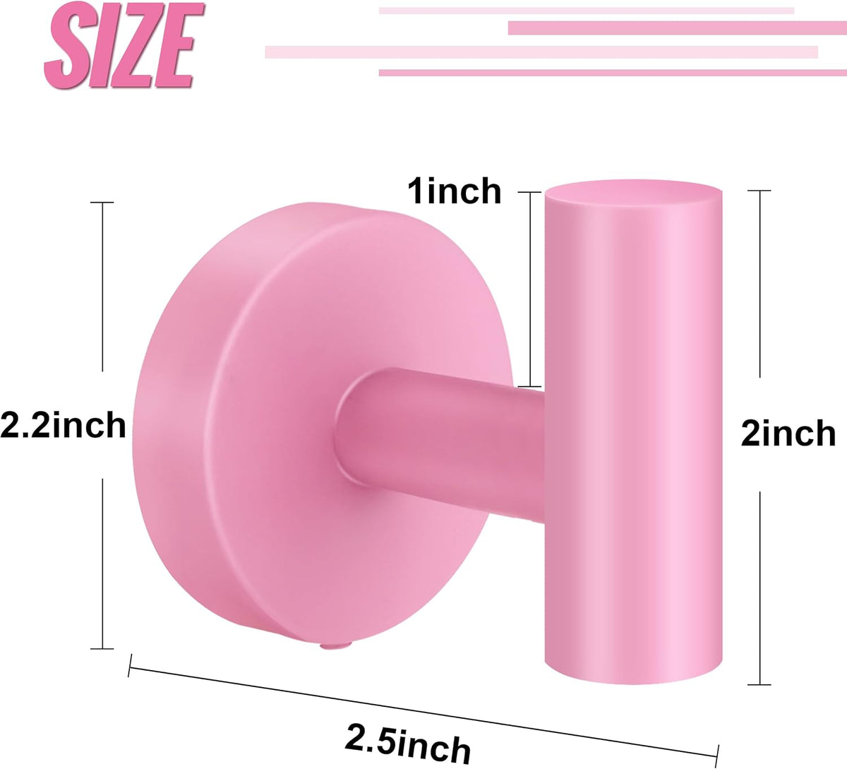 Screw Fixation Towel Hooks, Stainless Hanging Holder, Pink 2PCS | sleek touch, home décor, widely scenario usage, Heavy Duty, Strong load, Tool-need install
