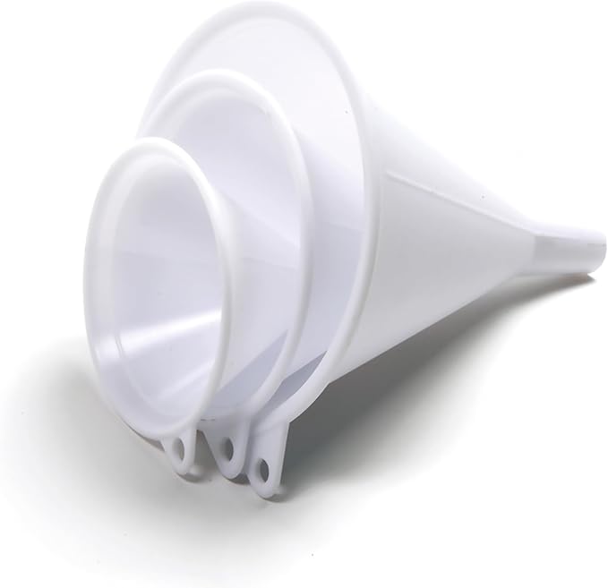 Norpro Plastic Funnel, Set of 3, Set of Three, White