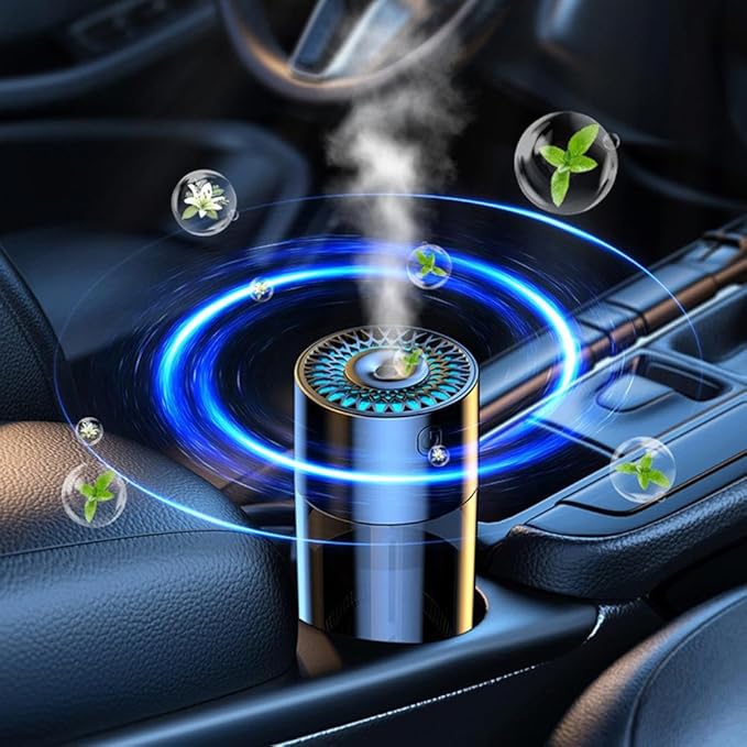 Car Humidifier, Car Diffuser, 300ml Car Diffusers for Essential Oils, Smart Car Air Freshener Diffuser, USB Cool Mist Humidifier Diffuser, 7-LED Color Changing, for Car Home Office Bedroom (Cologne)