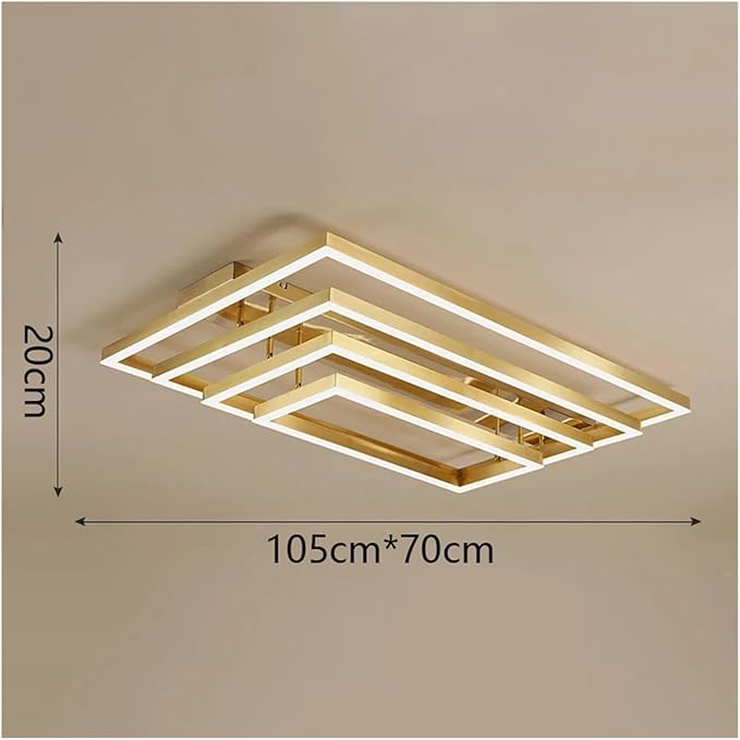 Nordic Home Decoration Salon Bedroom Decor Smart Led Lamp Lights for Room Dimmable Ceiling Light Indoor Lighting Minimalist Design(RC Remote dimming,Gold 4layers)