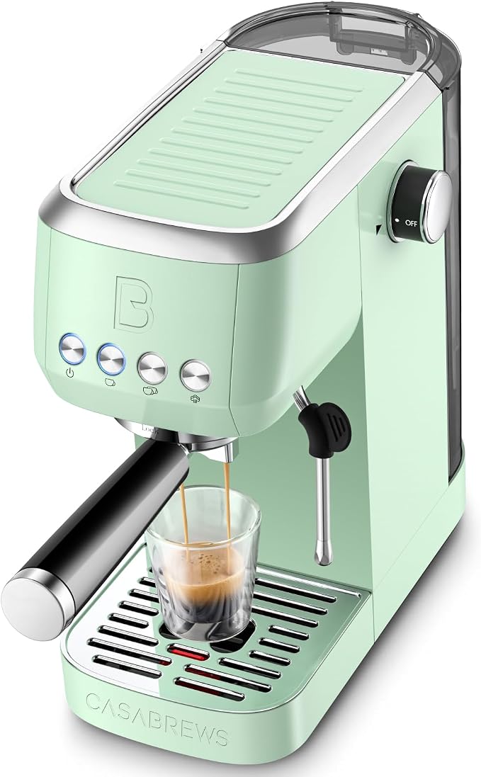 CASABREWS 3700 Essential Espresso Machine, Stainless Steel Espresso Maker | 20-Bar Italian Pump, Powerful Steam Wand, 43.9oz Removable Water Tank, Compact Espresso Maker for Home, Cappuccino & Latte
