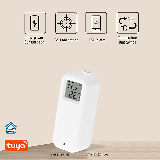 PHOVOLT WLAN Thermometer Hygrometer Sensor, Wireless Smart Temperature and Humidity Digital Display Monitor, with Remote App Notification Alert for Home, Greenhouse(1pack)