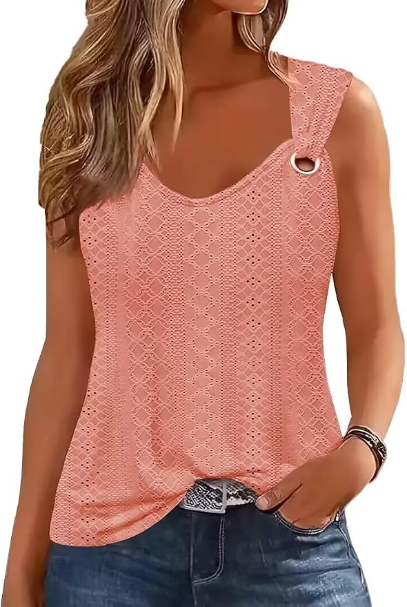 Disamer Womens Tank Tops 2026 Loose Fit Casual Summer Spaghetti Strap Trendy Spring Cute Lace Sleeveless T Shirts