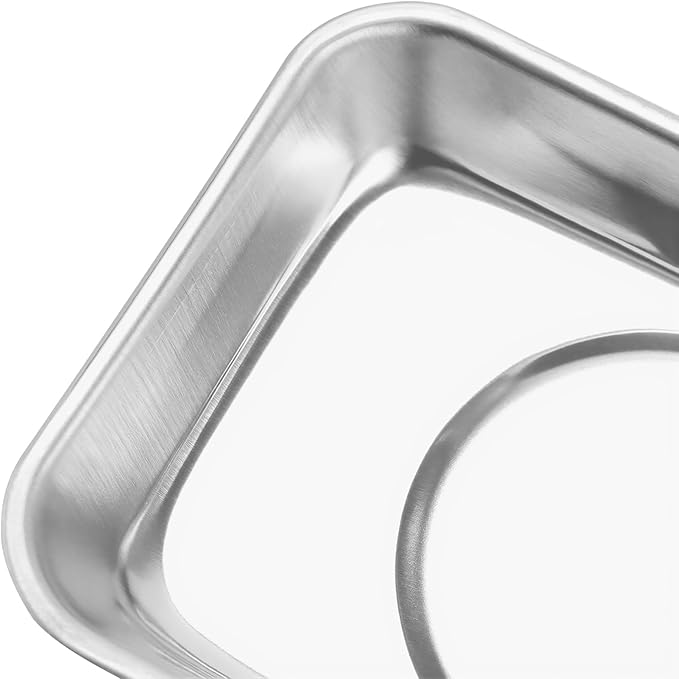 JEUIHAU 12 Packs Magnetic Tray, Stainless Steel Magnetic Parts Tray, Silver Magnetic Tool Tray for Collecting Wrenches, Screws, Bolts, Nuts, Small Parts, 3.6 x 2.4/5.9 x 2.5 Inches