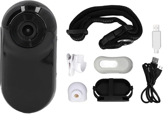Cat Video Camera Pet Collar Camera 120 Deg Lens OTG Connection Video Recording Adjustable Magnetic Cat Sport Camera for Outdoor (Black)
