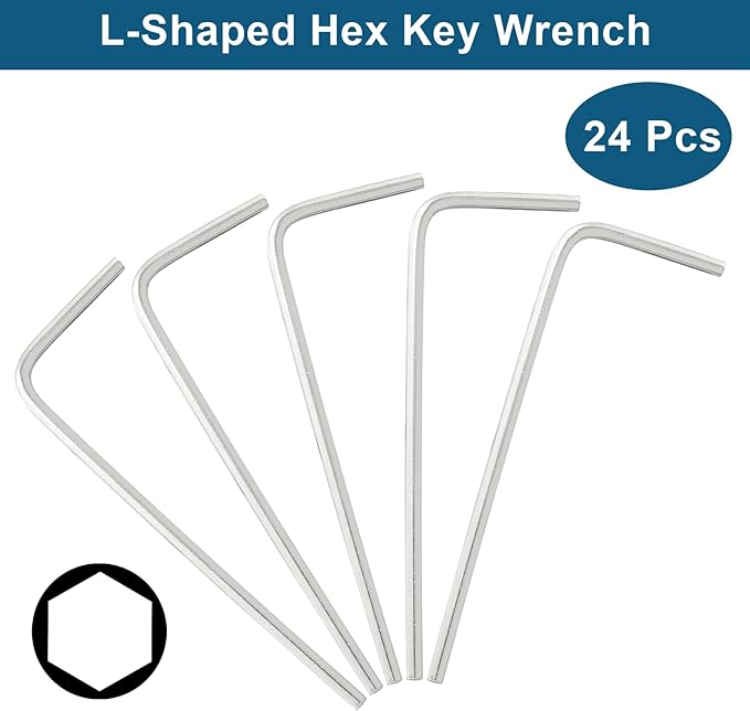Biaungdo 24 Pcs 1.5mm Hex Key Wrench Set - Small Allen Key, L Shaped Hexagon Wrench, Hex Key Spanner for Bike & Furniture Repair