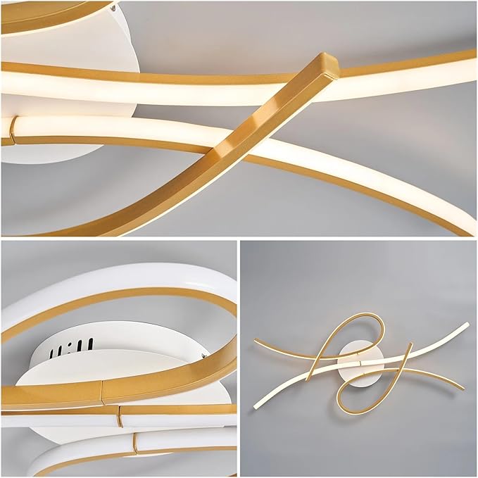 Modern LED Ceiling Light Smart Home Led Pendent Light Living Room Bedroom Study Room Hanging Light Black/Gold Art Decoration Chandelier,for Bedroom