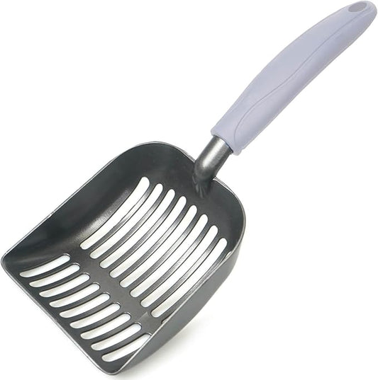 Cat Litter Scoop, Kitty Metal Scooper, Aluminum Alloy Sifter, Kitten Pooper Lifter, Deep Shovel, Long Handle, Poop Sifting, Durable, Heavy Duty, for Litter Box