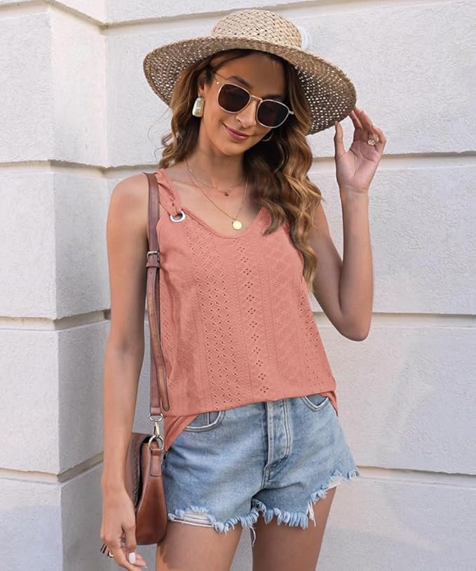 Disamer Womens Tank Tops 2026 Loose Fit Casual Summer Spaghetti Strap Trendy Spring Cute Lace Sleeveless T Shirts