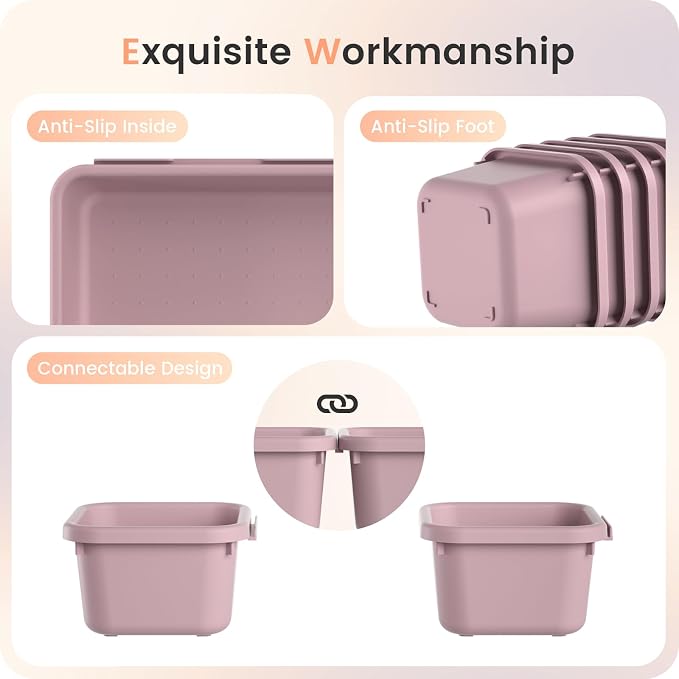 【Military Grade】A-LuGei Drawer Organizer,【】Makeup organizer,【Holds 177 Items】Bathroom Organizers and Storage,Organization and Storage,Desk Drawer Organizer for Vanity【Lilac】