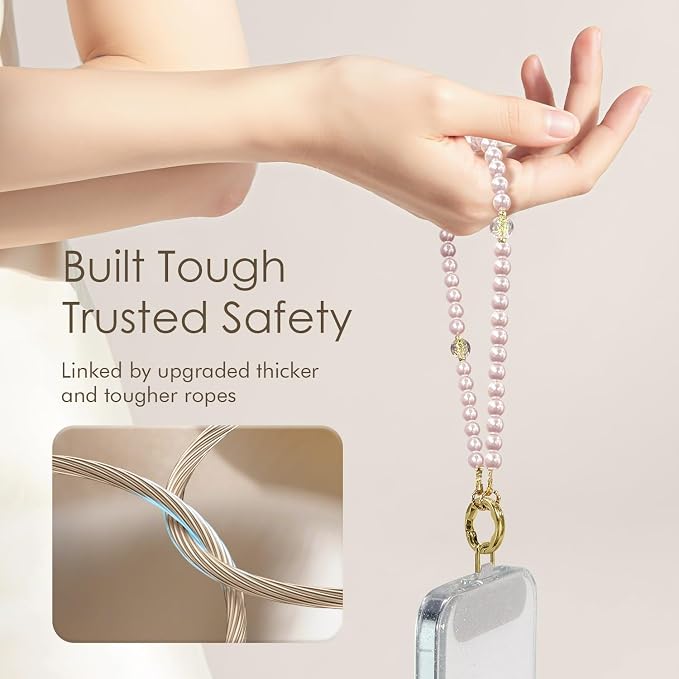 SURPHY Phone Charm, Handmade Beaded Phone Wrist Strap with Tether Tab | Phone Charm Strap, Phone Chain with Premium Metal Buckle, Wrist Strap Fits Cellphone Cases, Wallets, Bags, Keys
