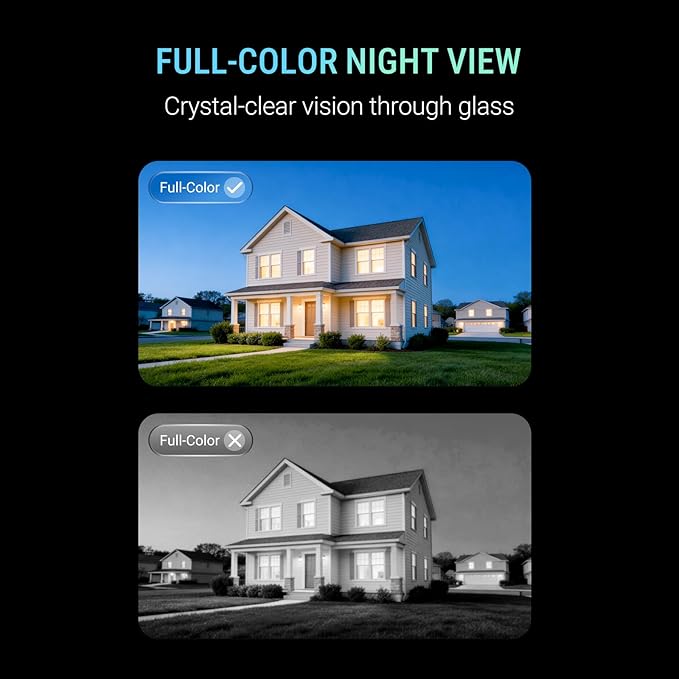 2.5K Window Security Camera ��� No Drill Anti-Glare, Free AI Human/Vehicle/Pet Detection, 5000mAh Battery & Wired, Indoor to Outdoor, Face Recognition, 24/7 Recording