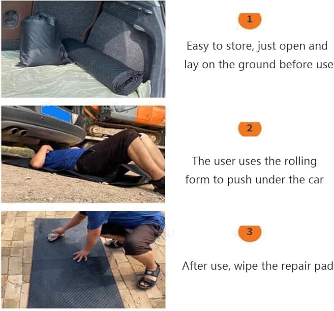Creeper Pad Car Repair Creeper Mat Black Automotive Creeper Rolling Pad for Working On The Ground 70X150CM Working Excellent Car Repairing