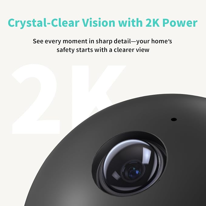 2K Indoor Security Camera, 360�� Pan/Tilt AI Human Pet Motion Security Camera, 2.4/5 GHz Night Vision Camera, 2 Way Audio, Compatible with Alexa Google Assistant (3 Months of Cloud Storage)