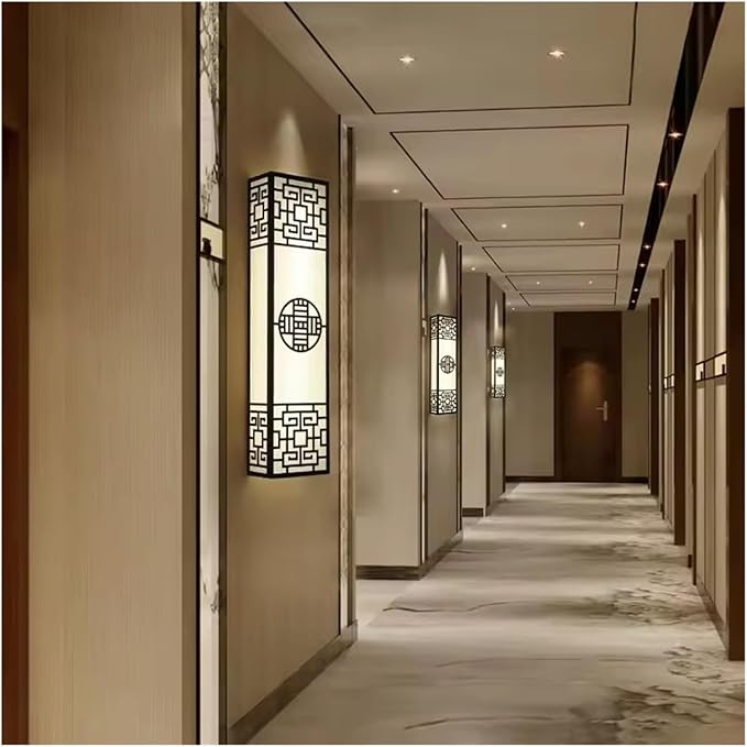 Chinese Style Bedroom Wall Lamp Strip Shaped Zen Background Wall Bedside Lamp Living Room Hallway Stairs Hotel Lighting,Practical Lighting fixtures