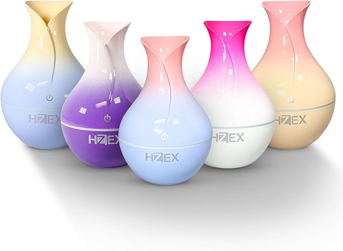 Spiral Essential Oil Diffuser with 7 Color Changing Lights and 5V USB Cable for Home Office, 130ml Mist Humidifier Silent Aroma Diffusers, Variant Colors (Orchid)