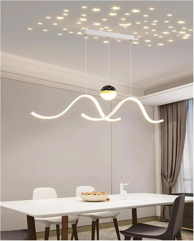 Modern Dining Room Lamparas Decoracion Smart Pendant Lights Decoration Chandeliers Compatible with Dining Room,for Living Room,Bianco
