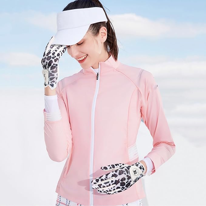 Ladies Golf Gloves Women Right Handed Golfer Left Hand Value 2 Pack with Ball Marker Leather All Weather Grip Breathable Soft Gift Set