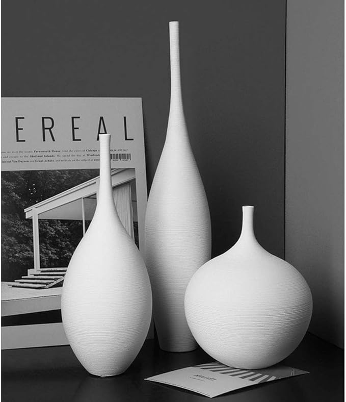 White Black Ceramic Vase Set, Modern Minimalist Ornaments Living Room Home Decor Decoration,A