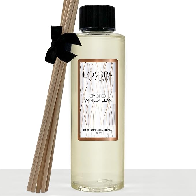 LOVSPA Smoked Vanilla Diffuser Oil - Luxury Essential Oils for Diffuser Refill & Air Freshener Room Spray - Long-Lasting & Natural Home Fragrance, Scented Oil for Diffusers, USA Made, 4oz