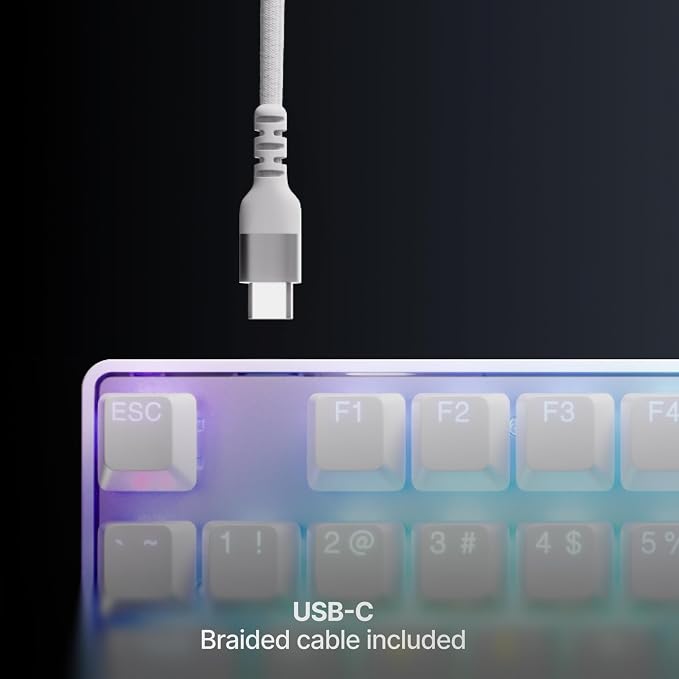 SteelSeries Apex Pro TKL Gen 3 Gaming Keyboard - OmniPoint 3.0 Analog Magnetic Switches, Quickset Auto-Presets (Rapid Trigger, Rapid Tap/SOCD, Protection Mode), OLED, RGB, PBT Keycaps, USB-C, White