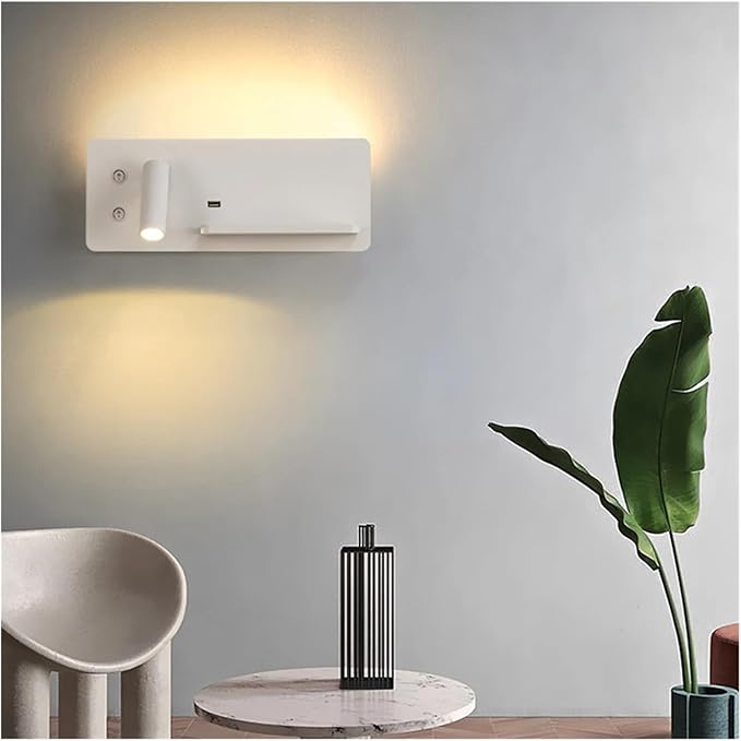 Wireless Charging Column Modern Minimalist Style LED Tone Wall Light Black White Luxury Home Decor Appliances Bedroom Nightstand,Modern