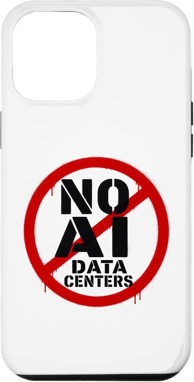 No AI Data Centers ��� Simple Minimal Spray Paint Style Text Case for iPhone 12 Pro Max